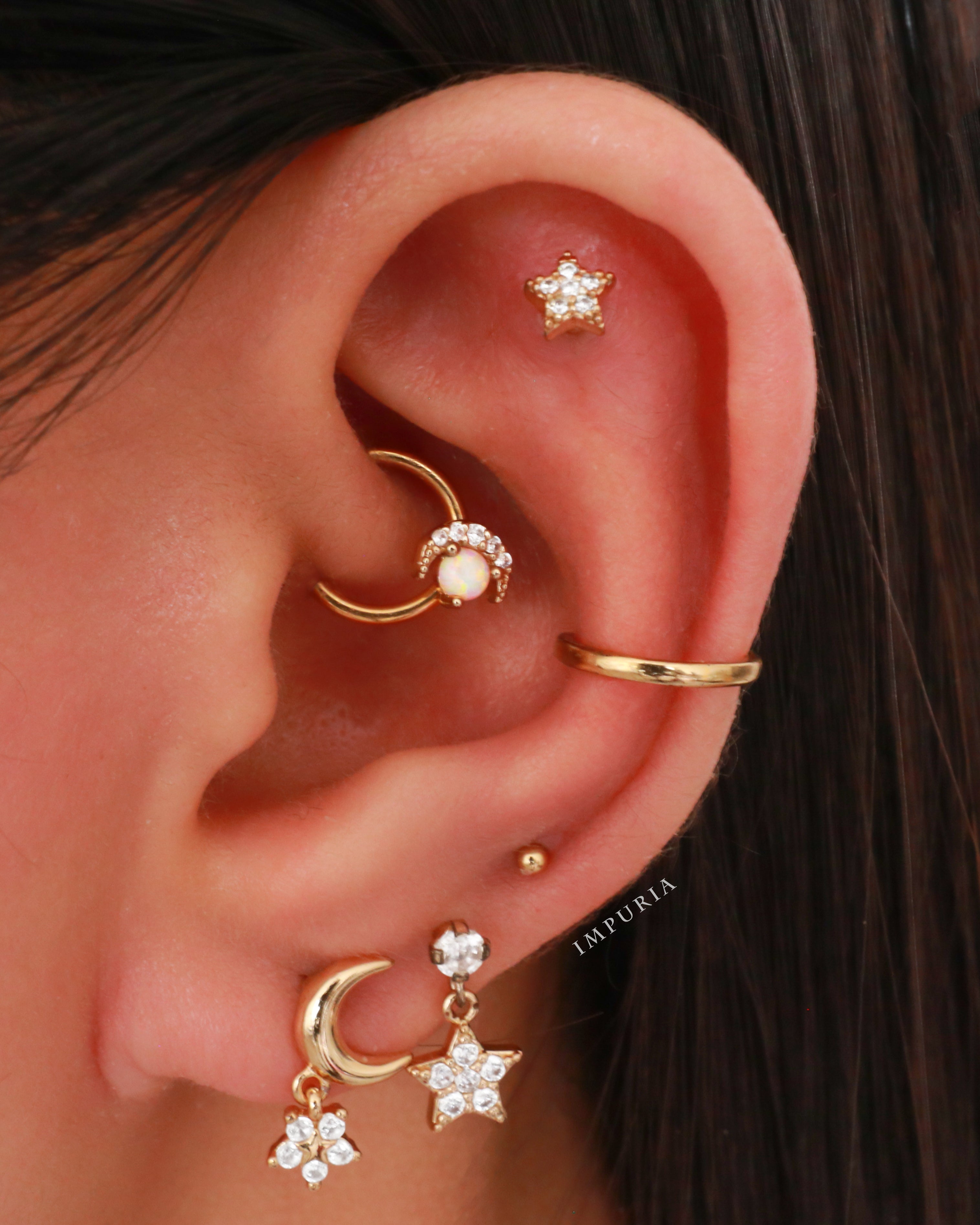 Lia Polished Eternity Ear Cuff Earring Set