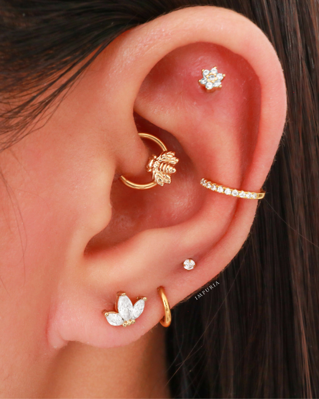 Honey Bumble Bee Ear Piercing Ring Hoop Clicker