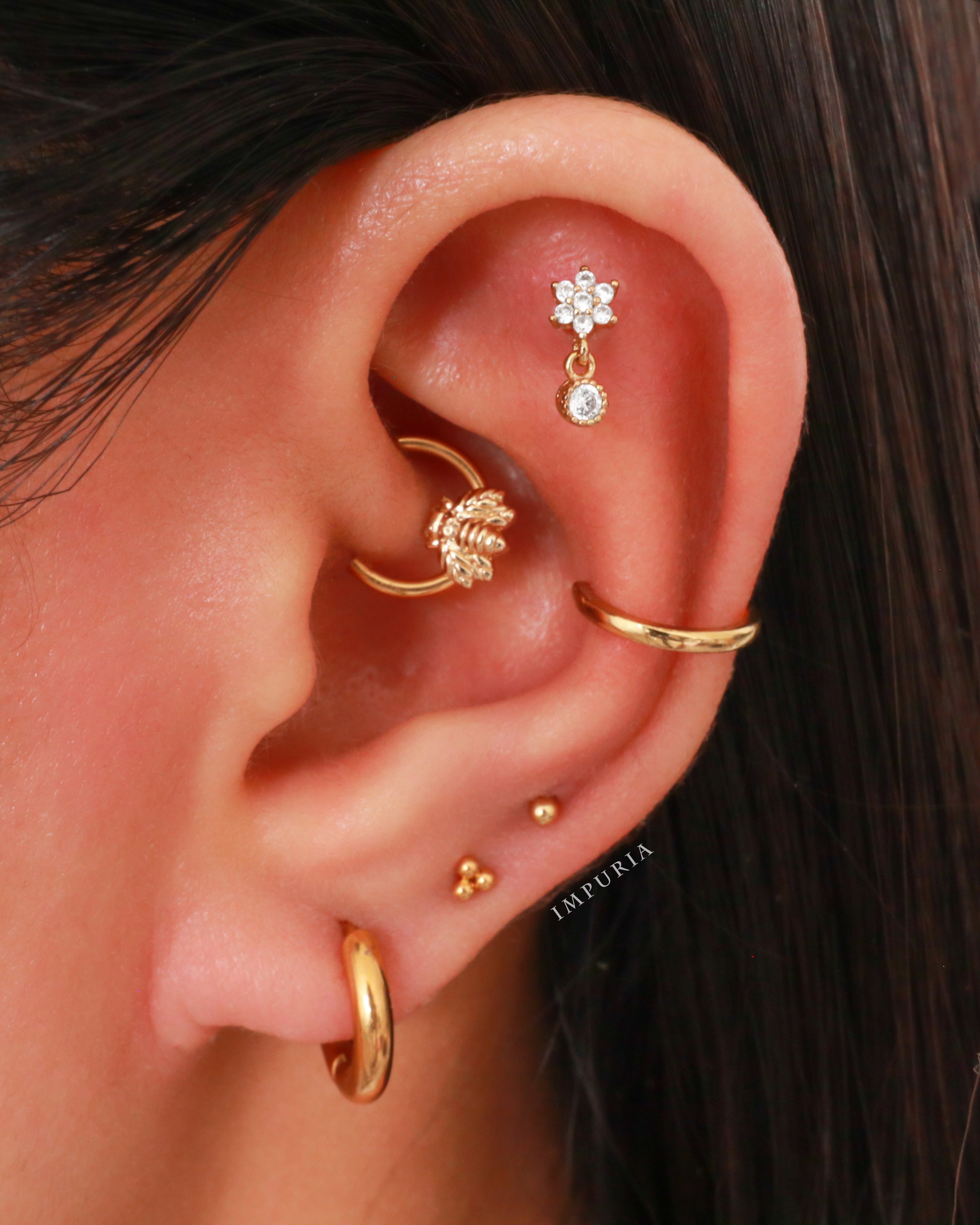 Lia Polished Eternity Ear Cuff Earring Set