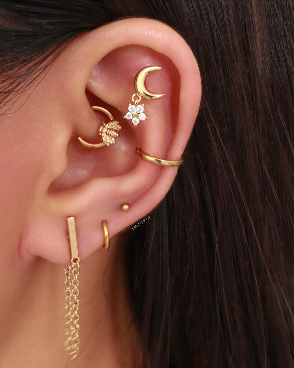 Lia Polished Eternity Ear Cuff Earring Set