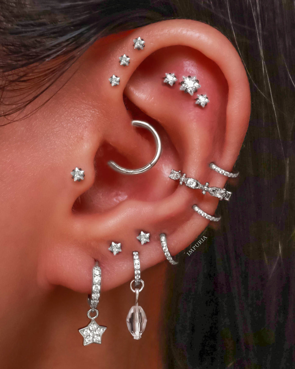 Couture Crystal Milgrain Ear Cuff Earring Set