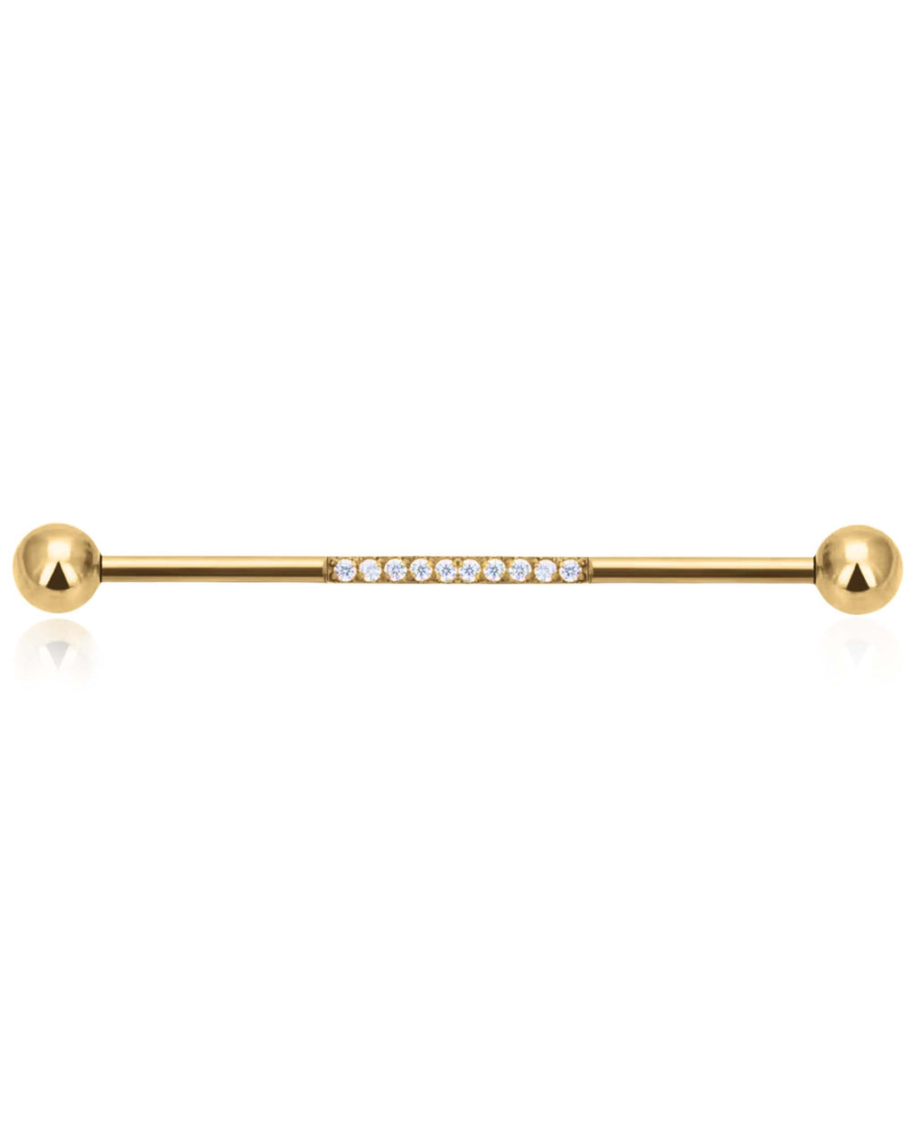Ida Crystal Pave Industrial Barbell Piercing Bar