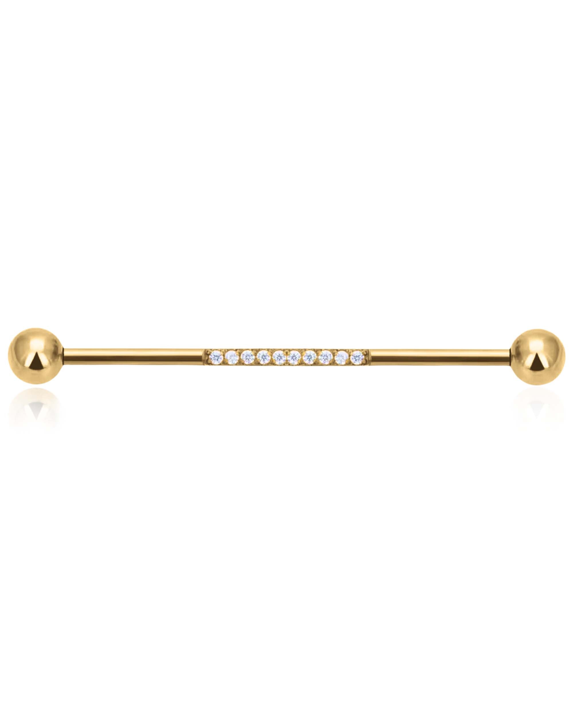 Ida Crystal Pave Industrial Barbell Piercing Bar