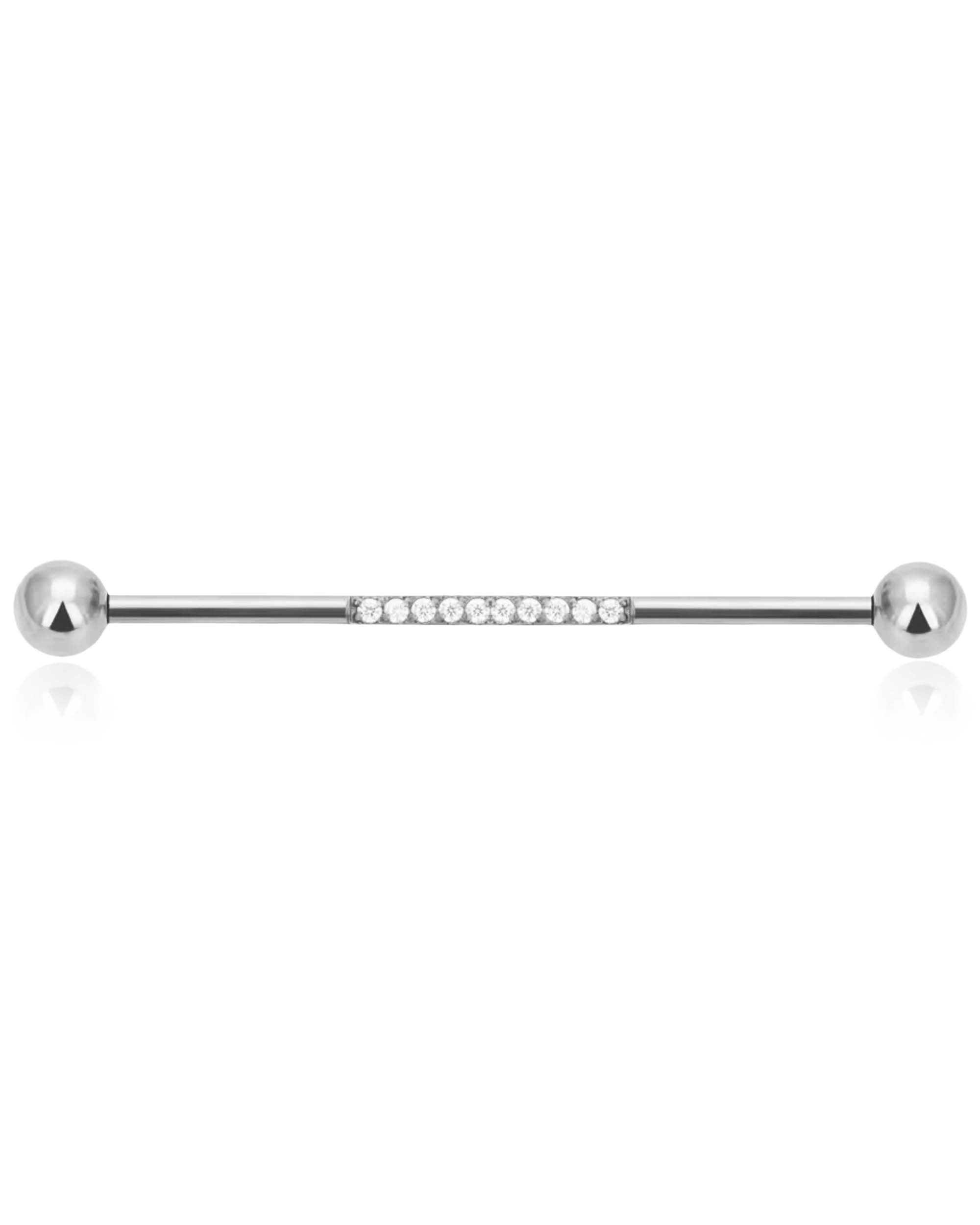 Ida Crystal Pave Industrial Barbell Piercing Bar