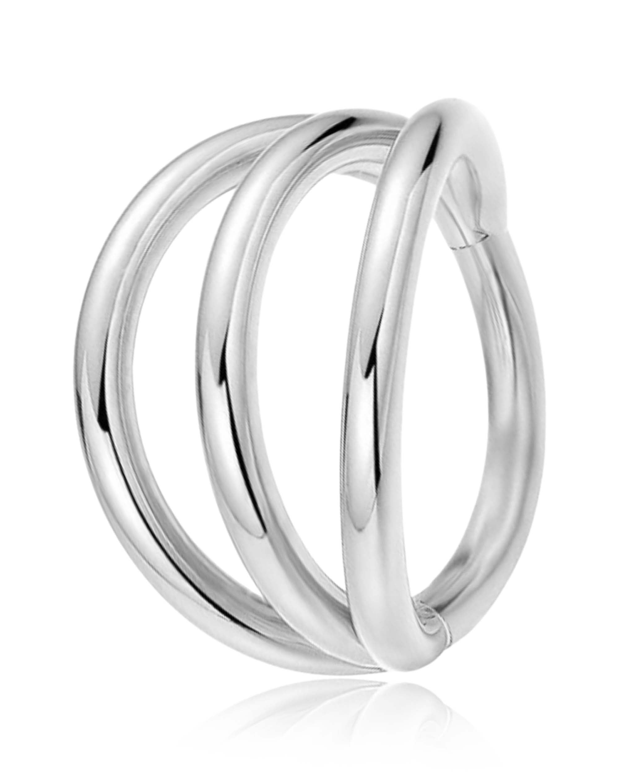 Infinity Triple Criss Cross Hoop Ring Clicker