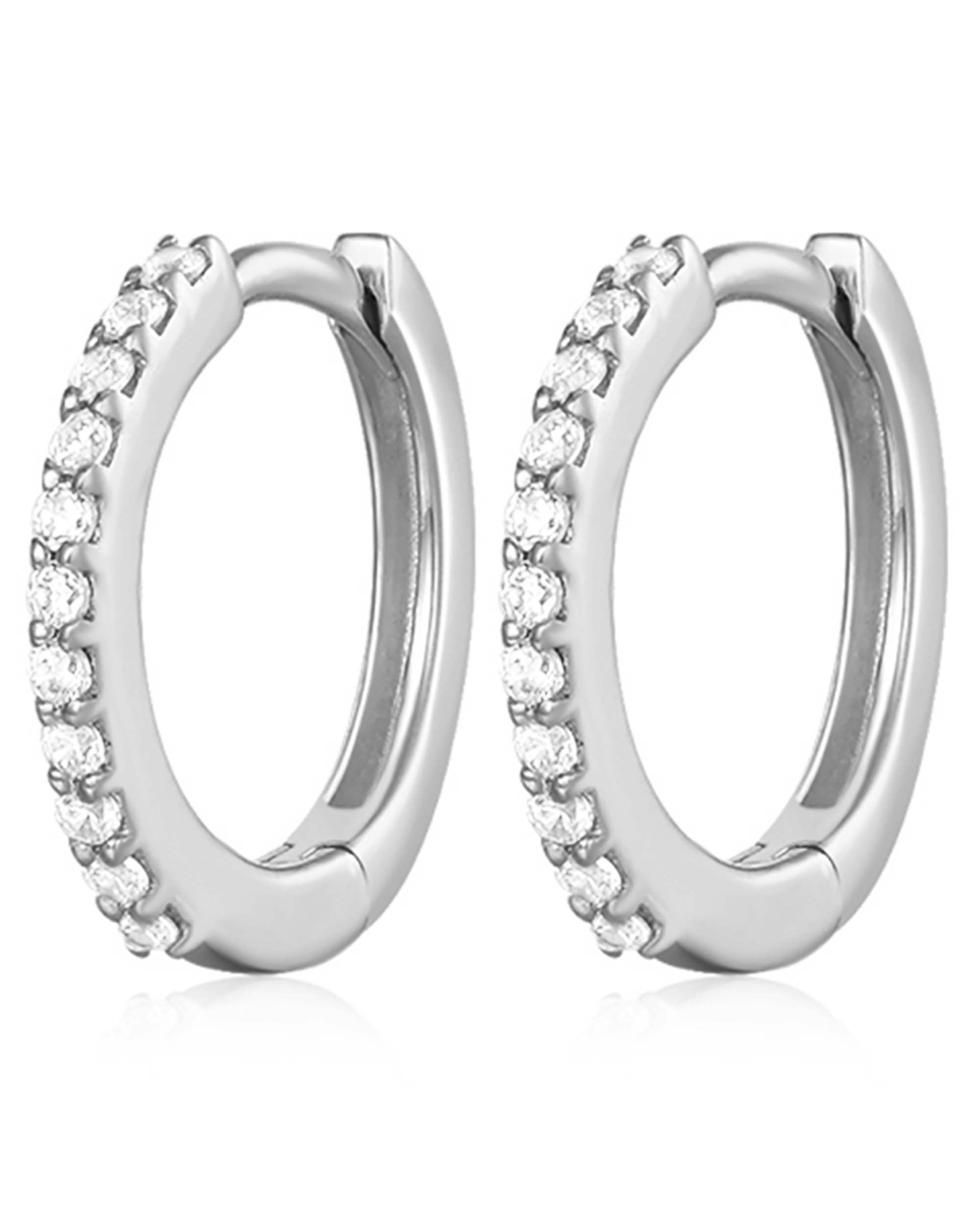 Jane Crystal Pave Eternity Hoop Huggie Earrings