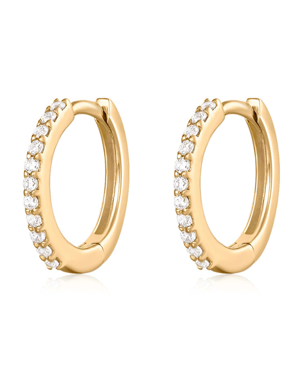 Jane Crystal Pave Eternity Hoop Huggie Earrings