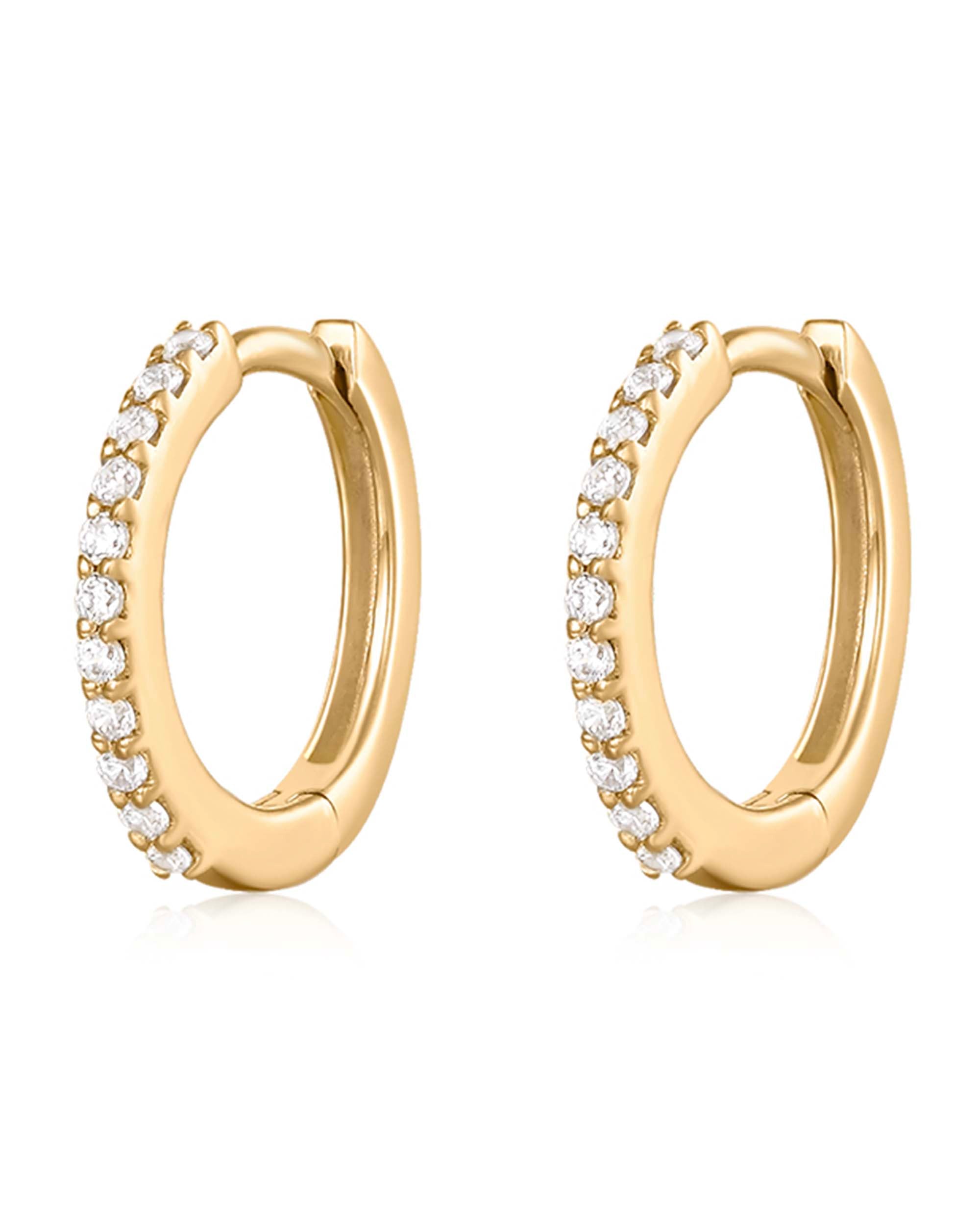 Jane Crystal Pave Eternity Hoop Huggie Earrings