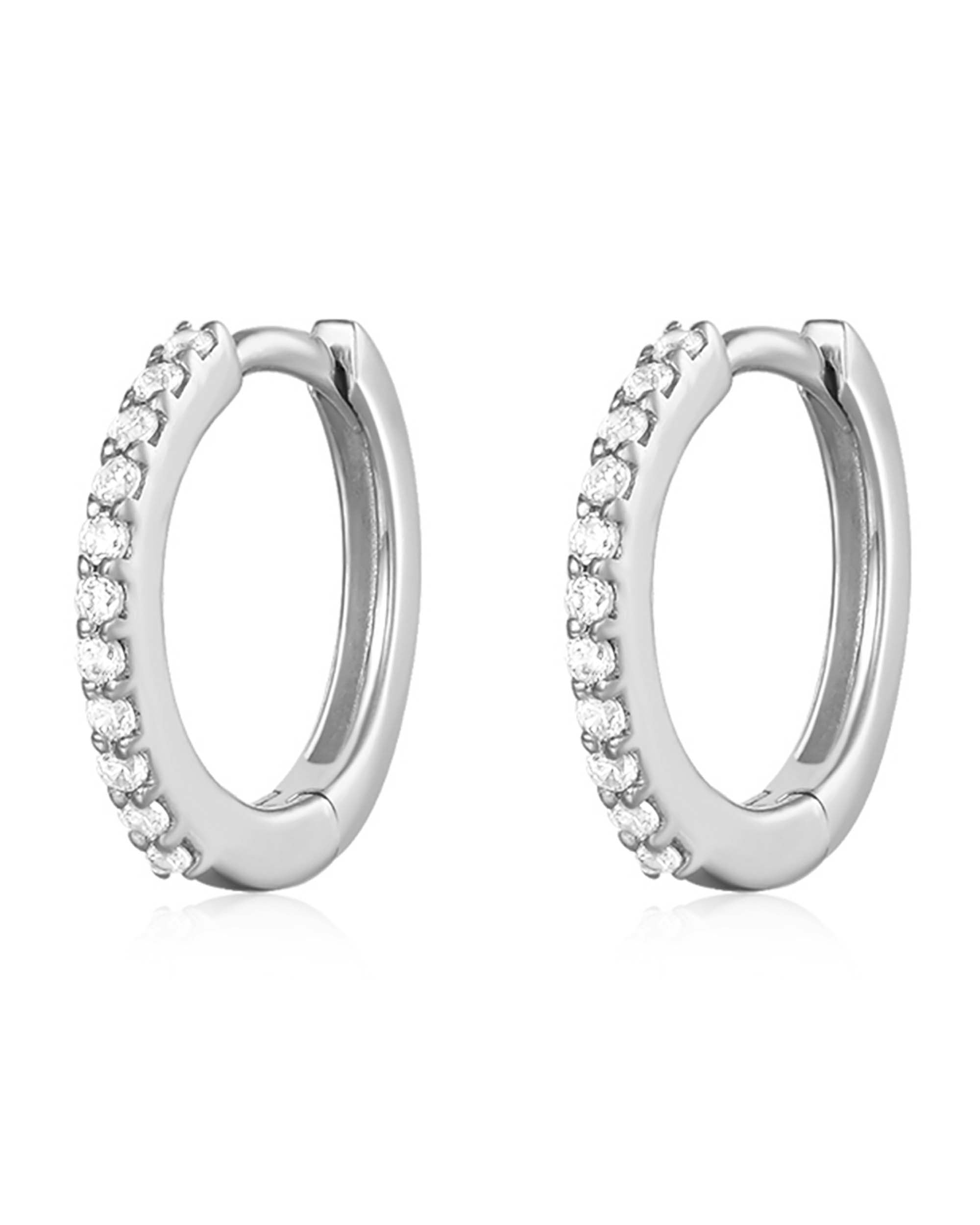 Jane Crystal Pave Eternity Hoop Huggie Earrings