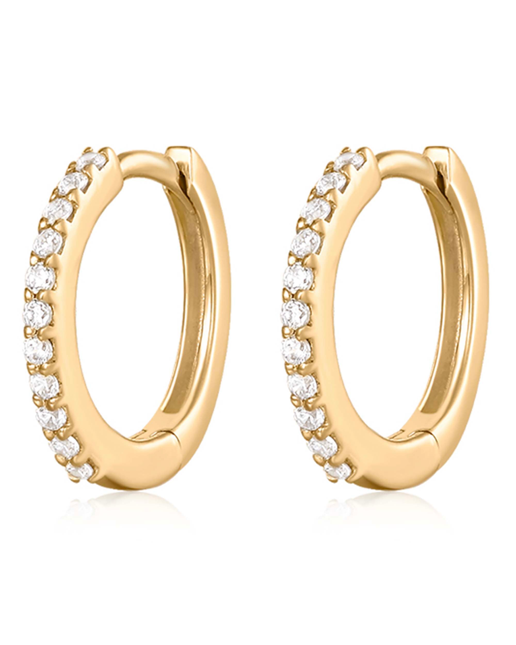 Jane Crystal Pave Eternity Hoop Huggie Earrings