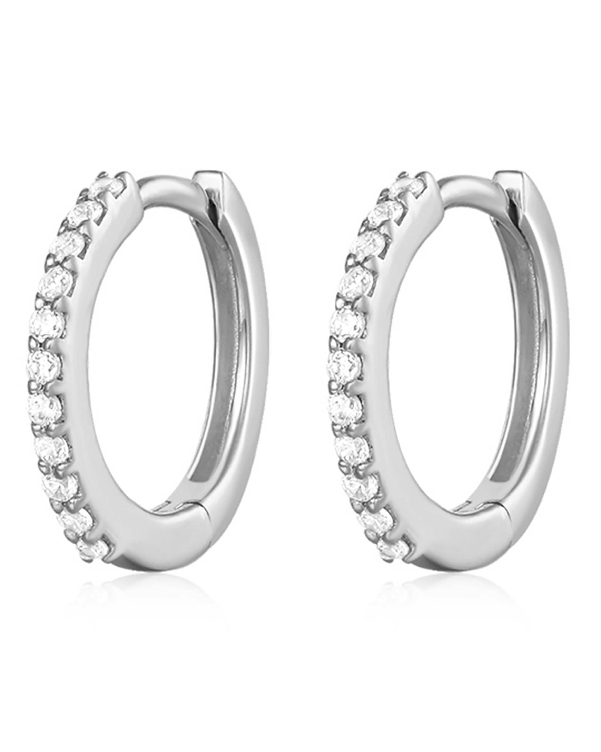 Jane Crystal Pave Eternity Hoop Huggie Earrings