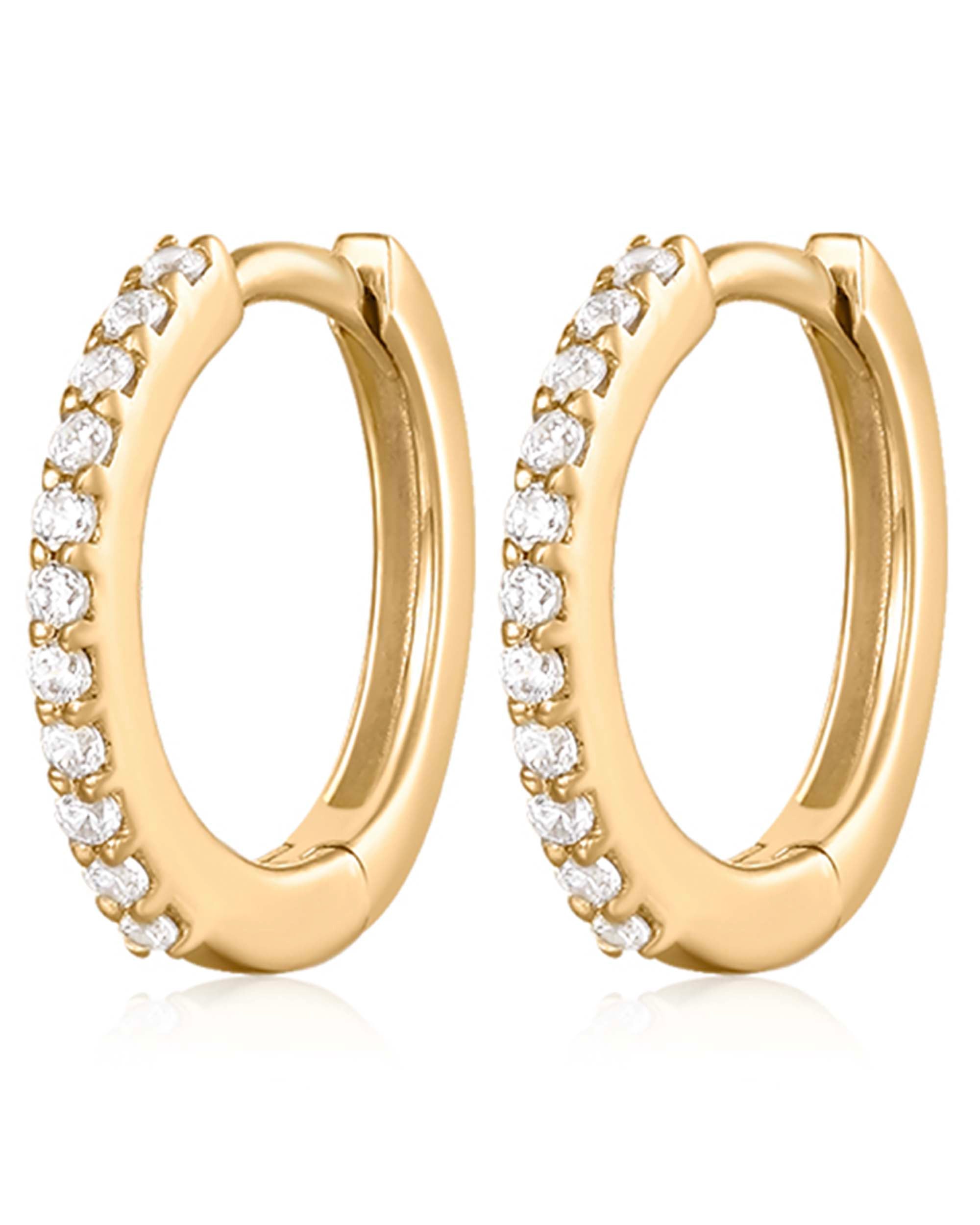 Jane Crystal Pave Eternity Hoop Huggie Earrings
