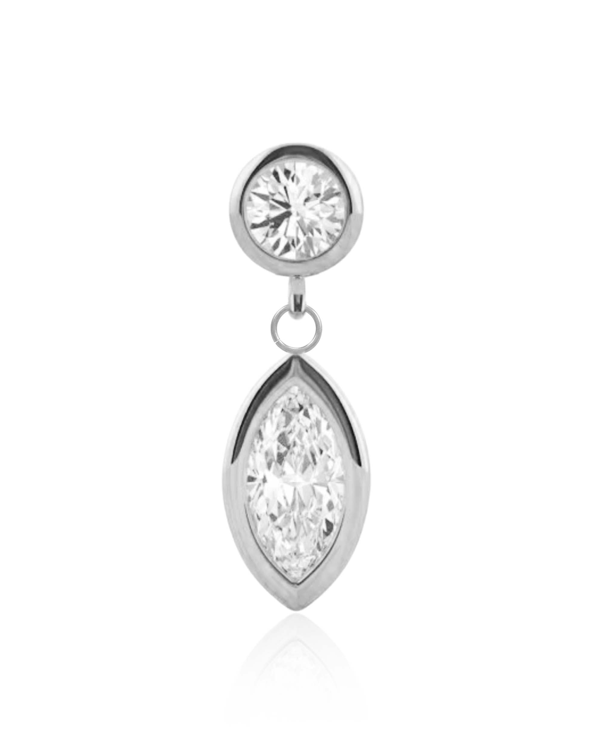 Juliette Marquise Drop Ear Piercing Earring Stud