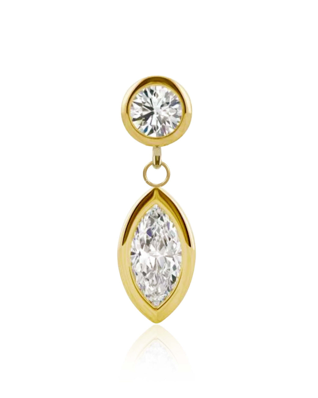 Juliette Marquise Drop Ear Piercing Earring Stud