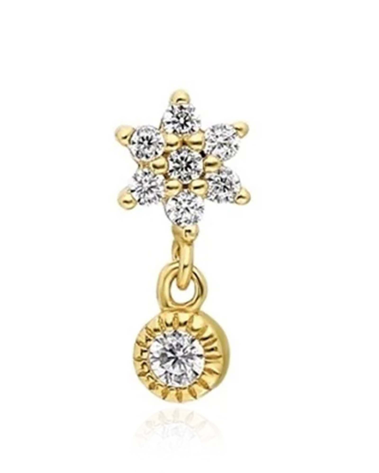 Kalina Flower Dangle Drop Ear Piercing Stud