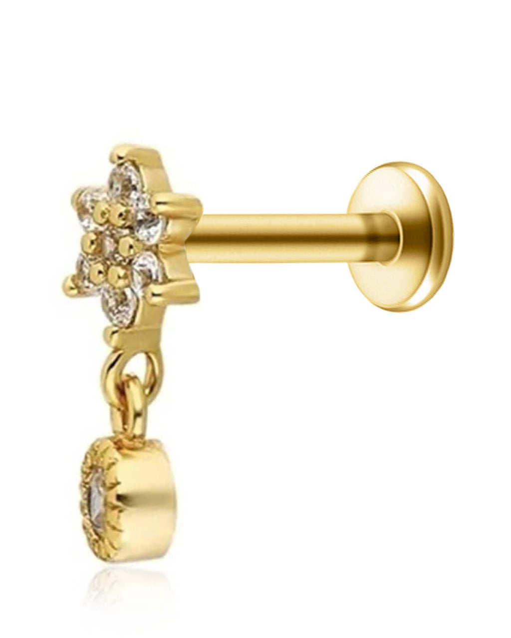 Kalina Flower Dangle Drop Ear Piercing Stud