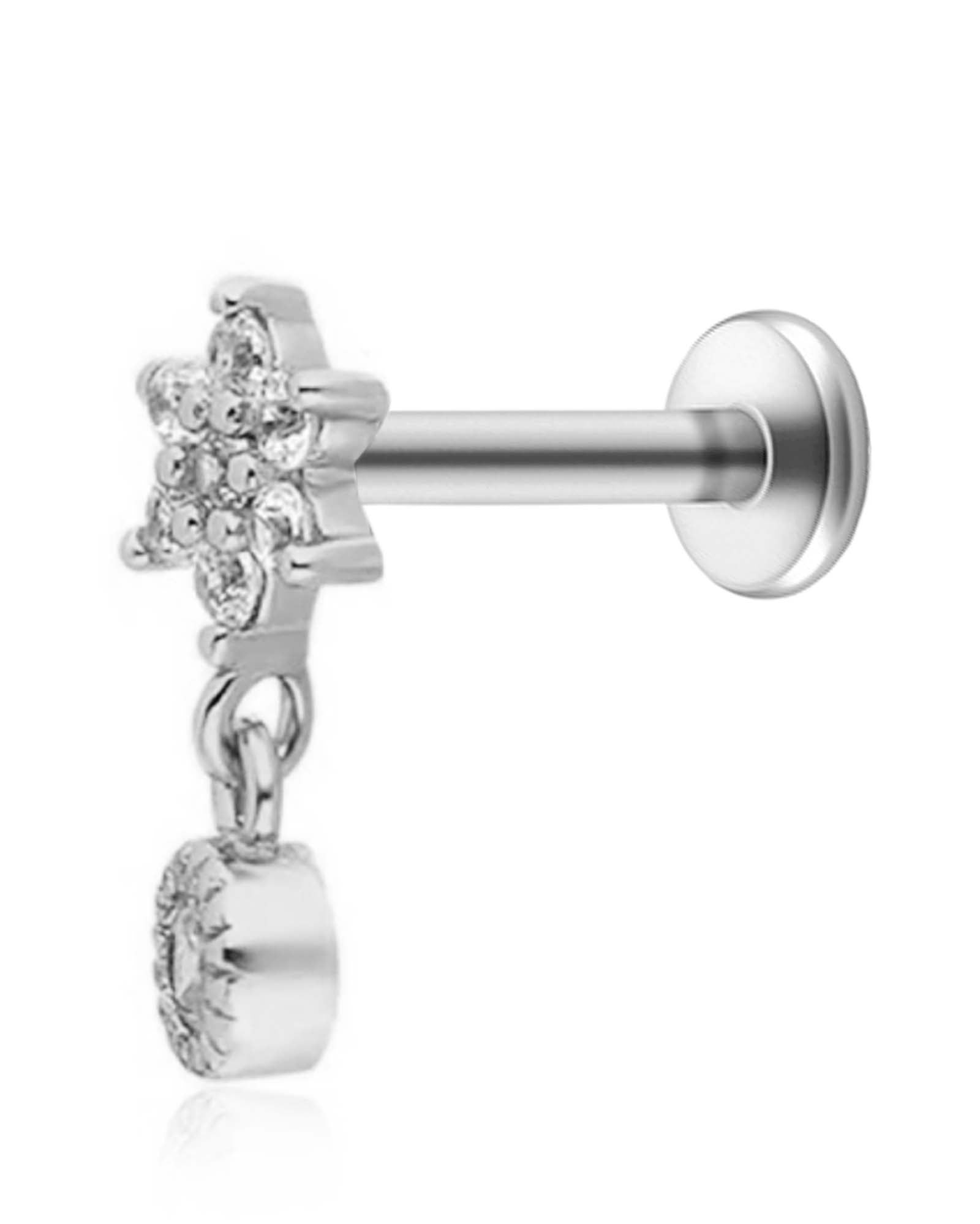 Kalina Flower Dangle Drop Ear Piercing Stud