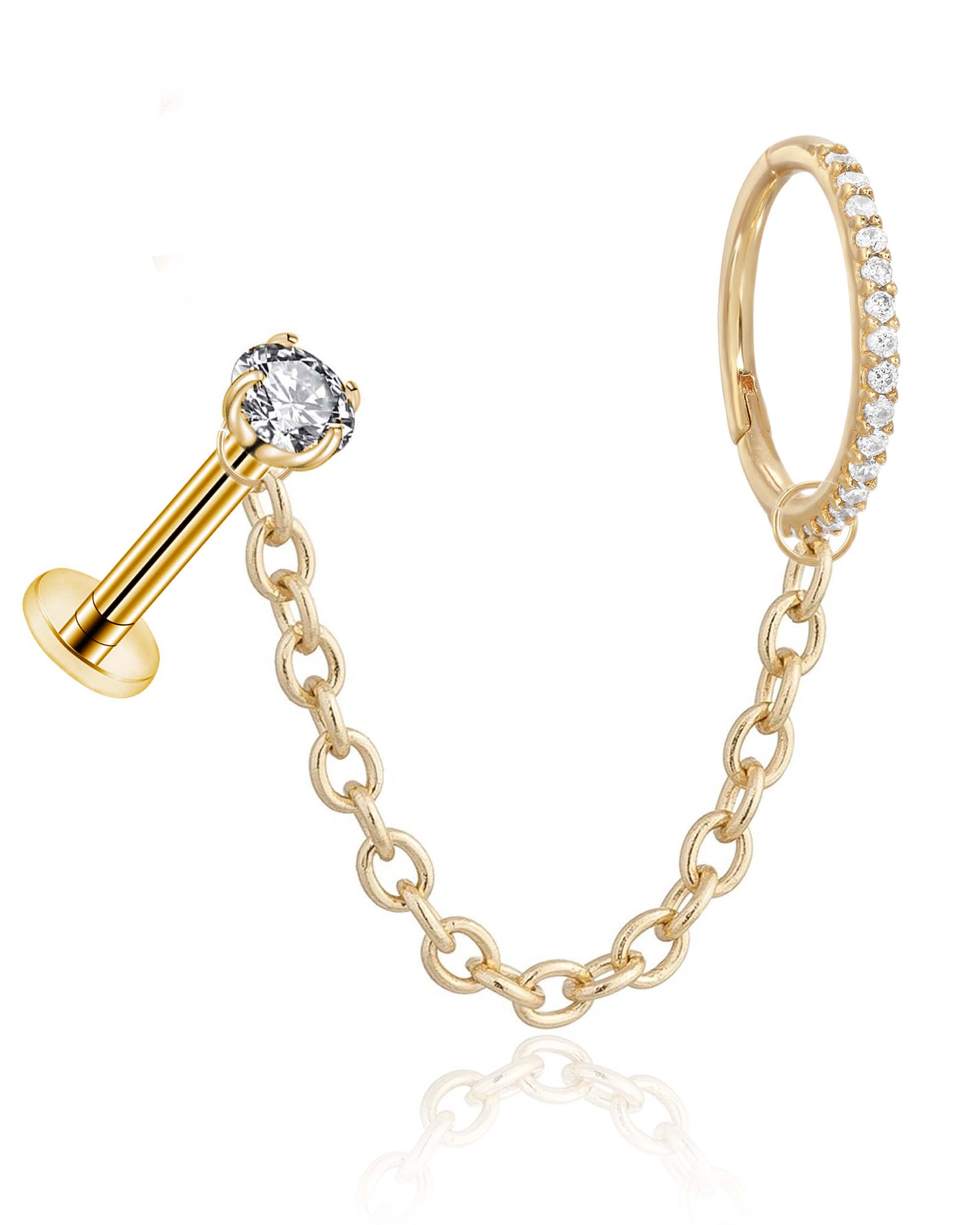 Kissa Chain Threaded Ear Piercing Stud