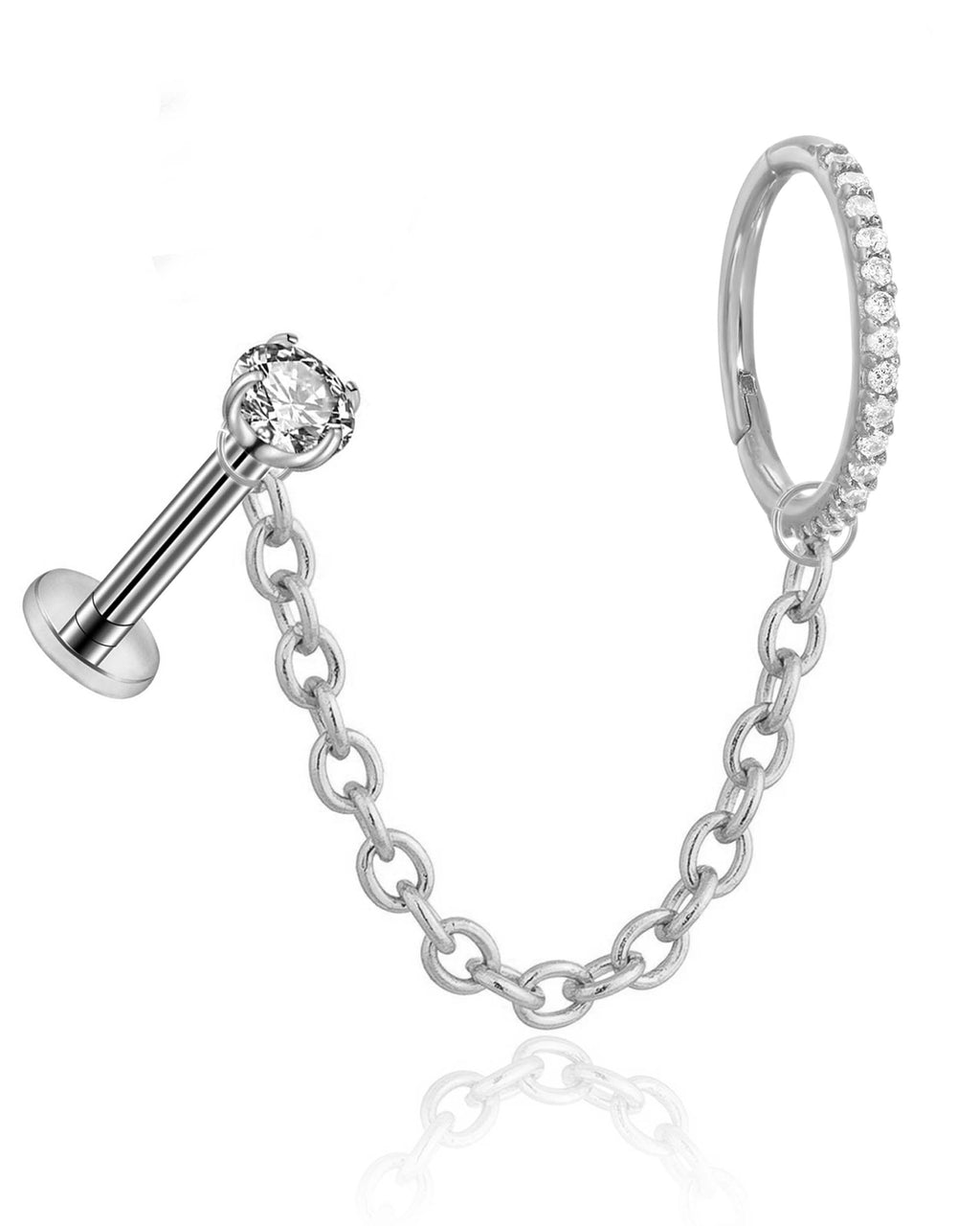 Kissa Chain Threaded Ear Piercing Stud