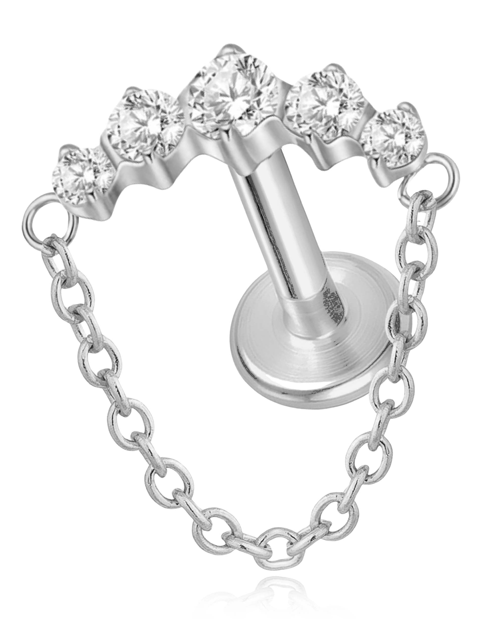 Livia Five Cluster Chain Ear Piercing Stud