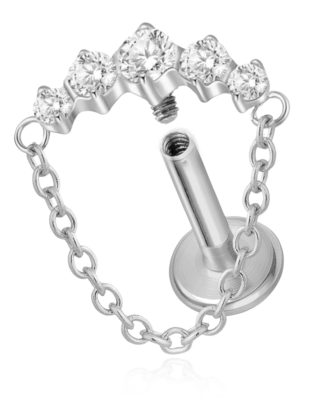 Livia Five Cluster Chain Ear Piercing Stud