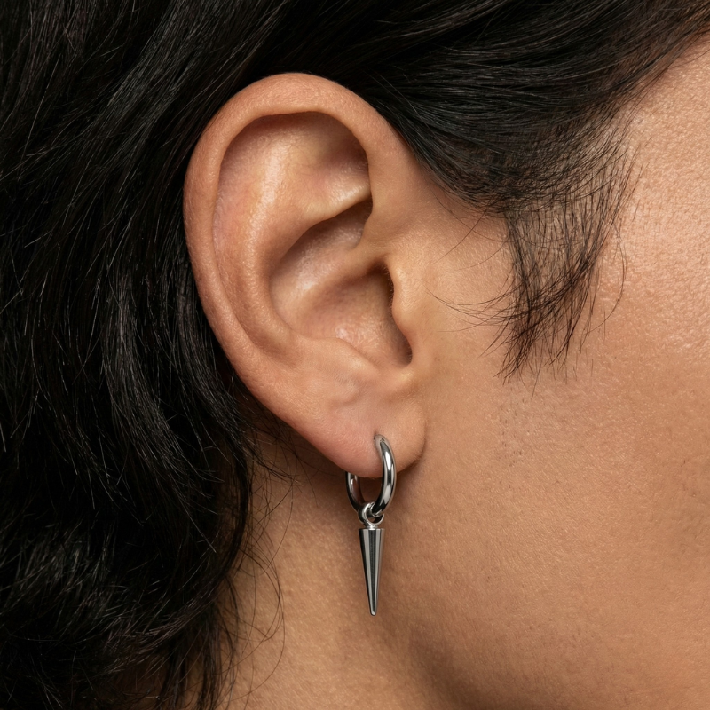 Puncture Stainless Steel Hoop Earrings