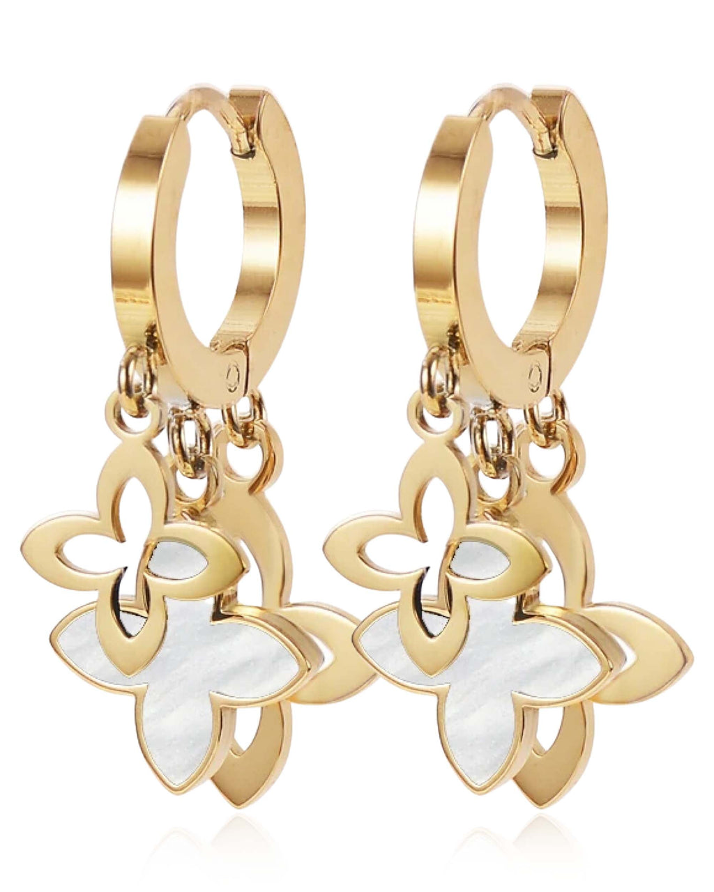 Marseille Triple Clover Huggie Hoop Earrings