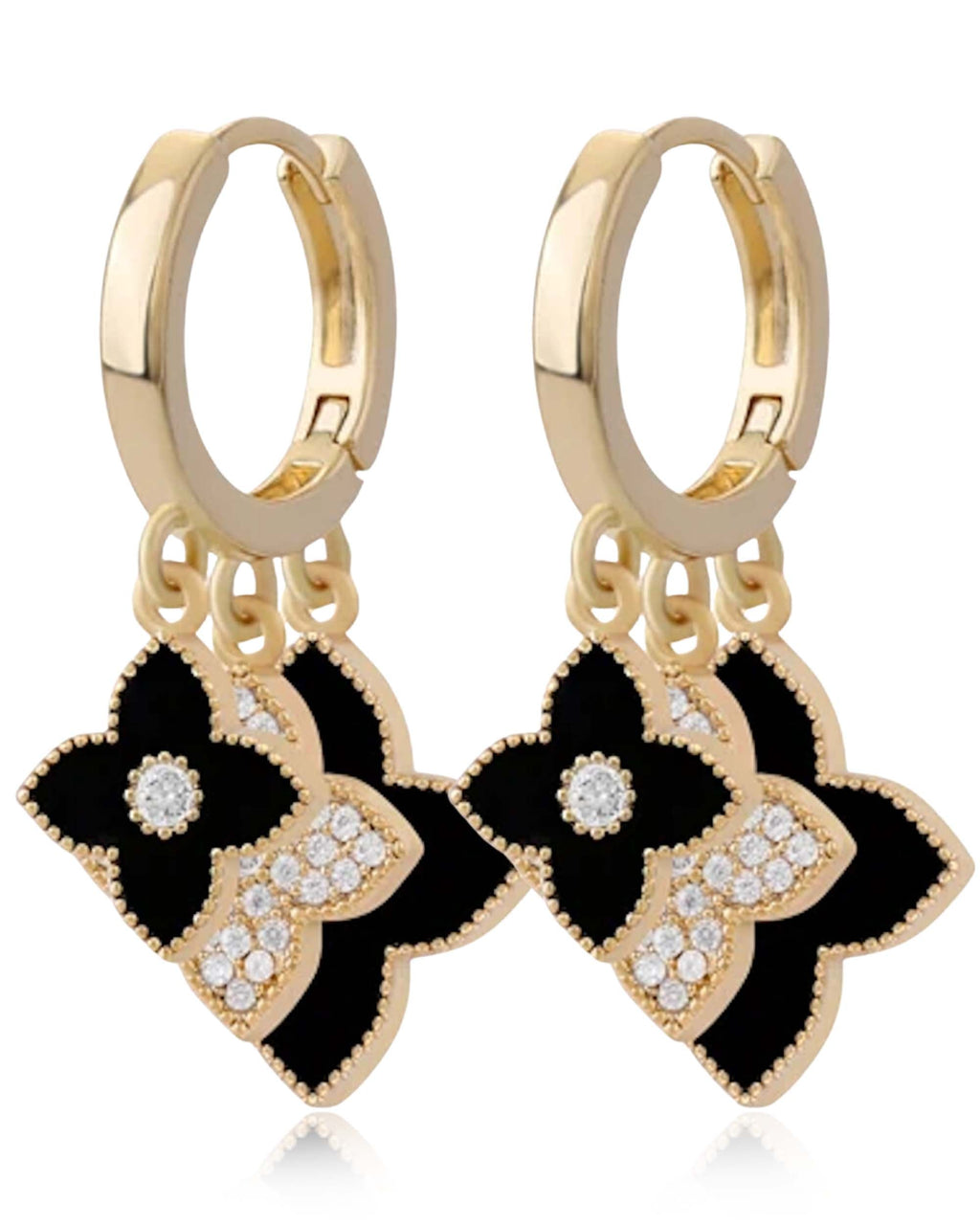 Marseille Triple Clover Huggie Hoop Earrings