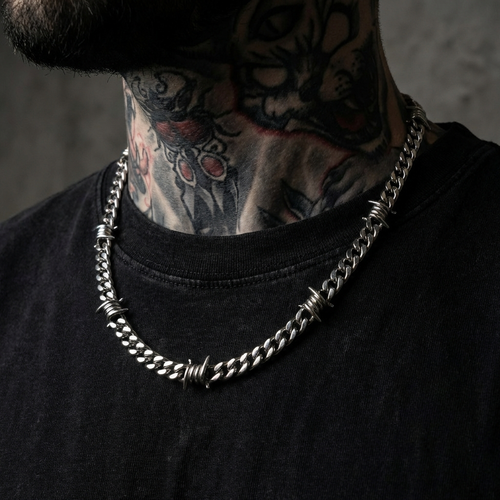 9mm Barb Wire Cuban Link Stainless Steel Chain