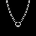 O-chain stainless steel choker on a black background