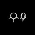 Pierce stainless steel hoop earrings on a black background