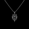 Cathedral gothic stainless steel necklace on a black background