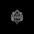 Worship Nothing gothic stainless steel ring on a black background