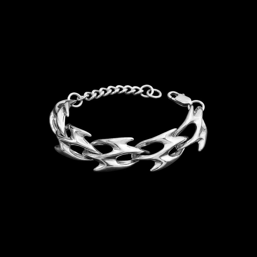 Fury stainless steel bracelet on a black background