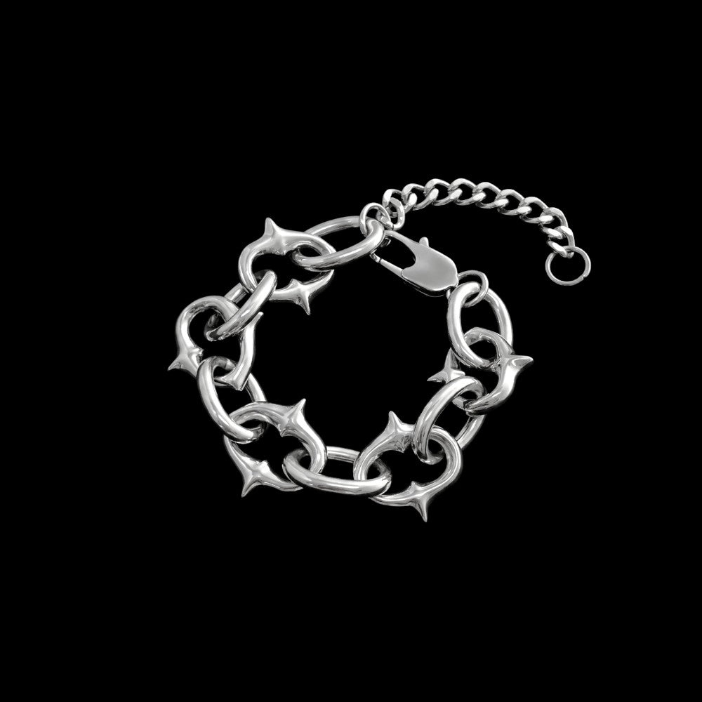 Berserk stainless steel bracelet on a black background