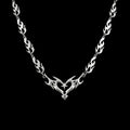 Razor heart stainless steel choker on a black background