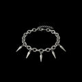 Phantom gothic stainless steel spiked bracelet on a black background