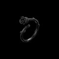 Thorn stainless steel ring on a black background