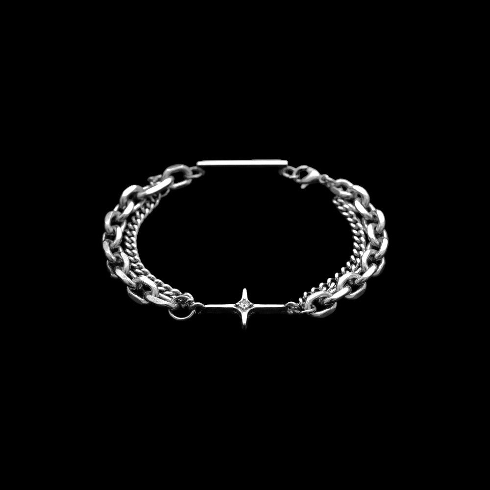 Templar stainless steel bracelet on a black background