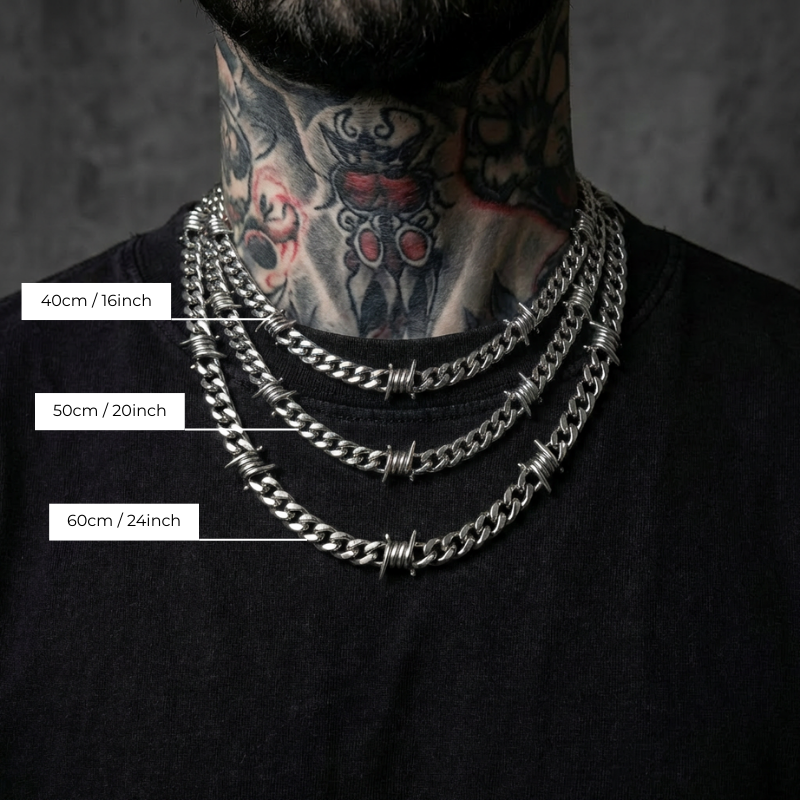 9mm Barb Wire Cuban Link Stainless Steel Chain