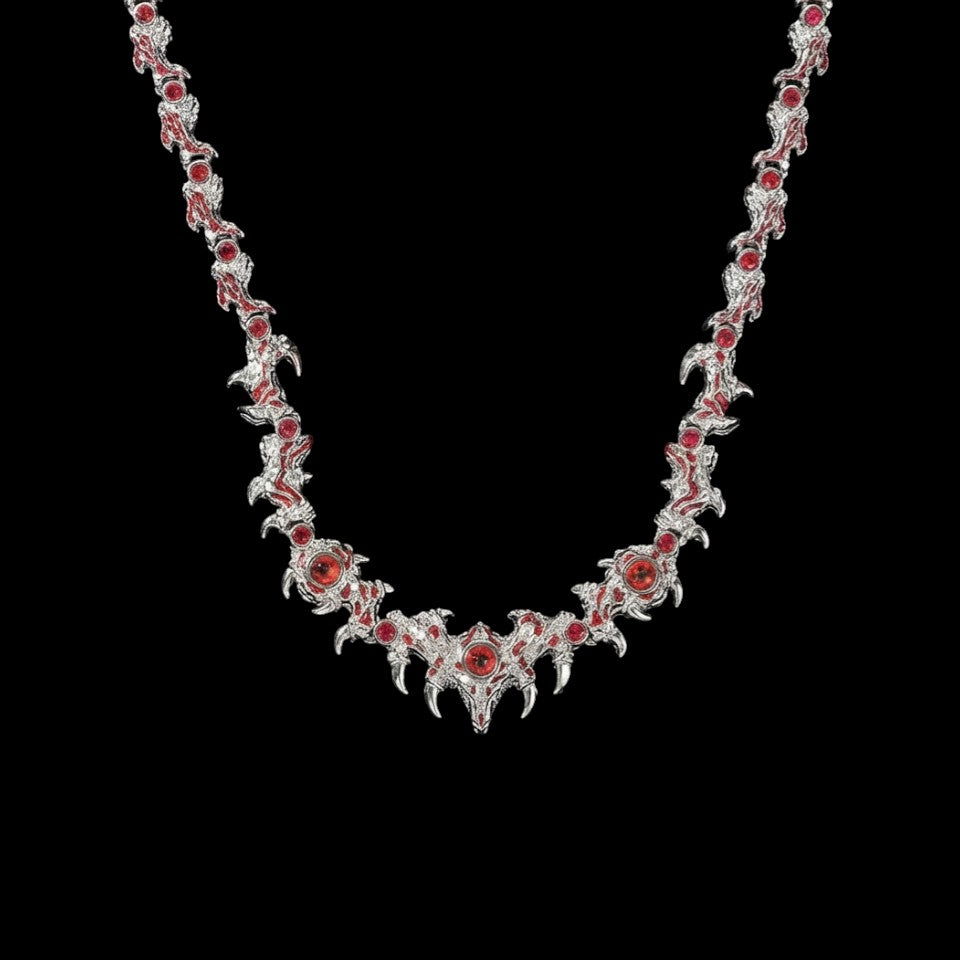 Carnage stainless steel chain necklace on a black background