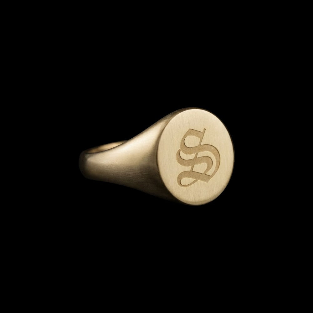 Custom Circle Signet Ring in Stainless Steel
