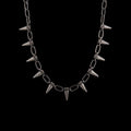 Spike stainless steel choker on a black background