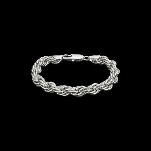 5mm rope stainless steel bracelet on a black background