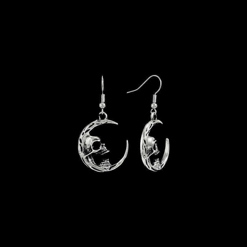 Skull Moon Earrings