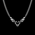 Flame heart stainless steel choker on a black background