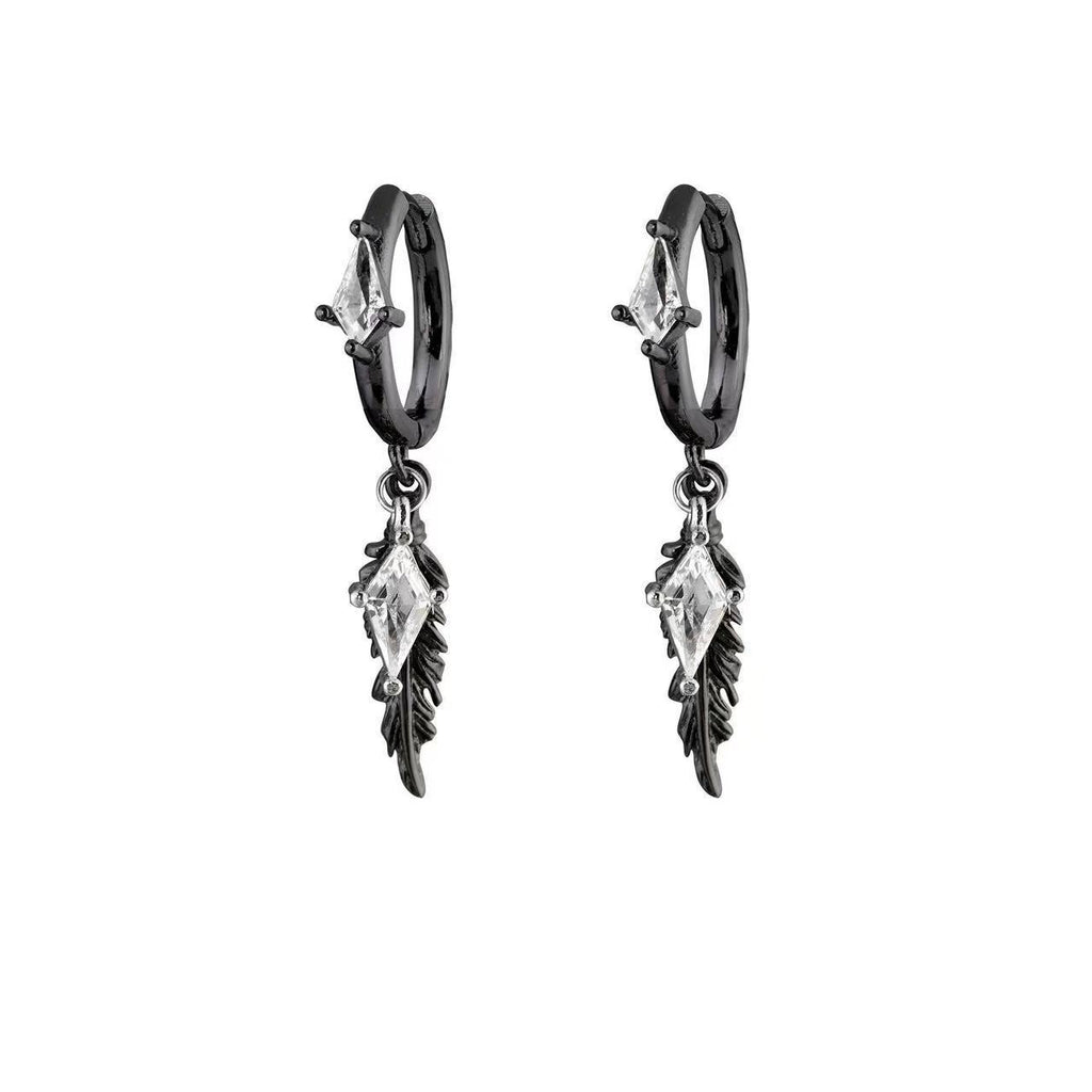Raven zircon ear cuffs close-up
