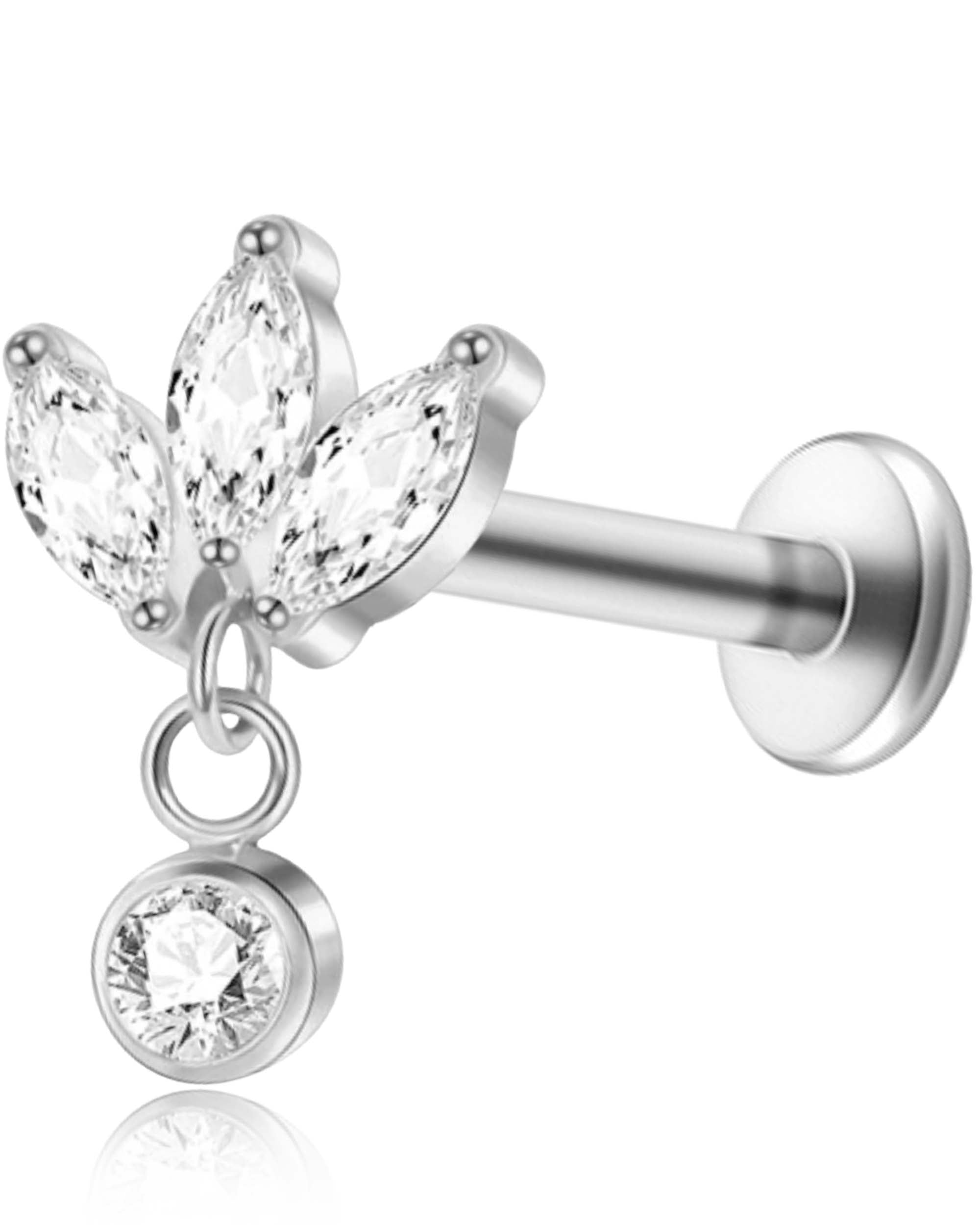 Oasis Triple Marquise Drop Ear Piercing Stud