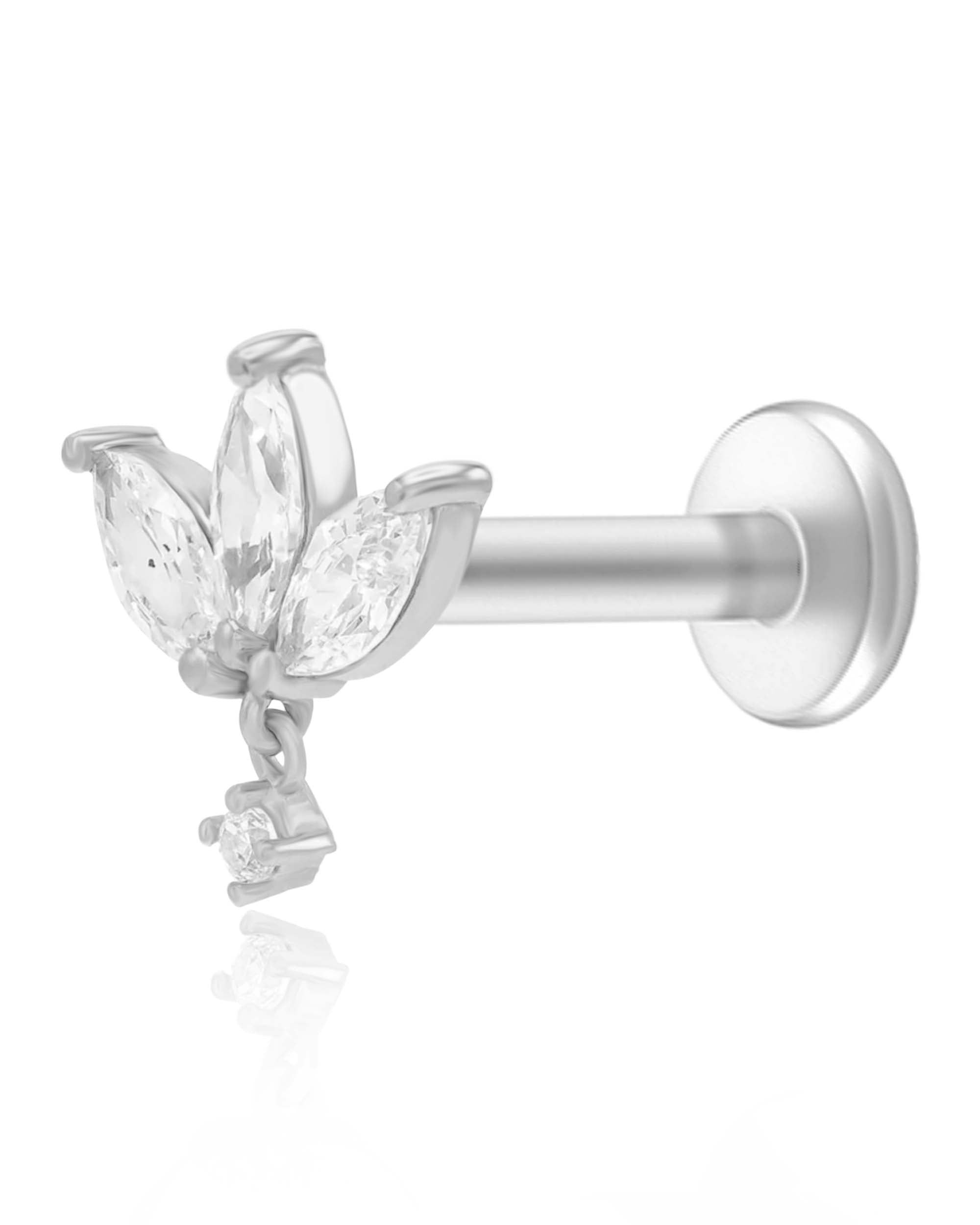 Oasis Triple Marquise Drop Ear Piercing Stud