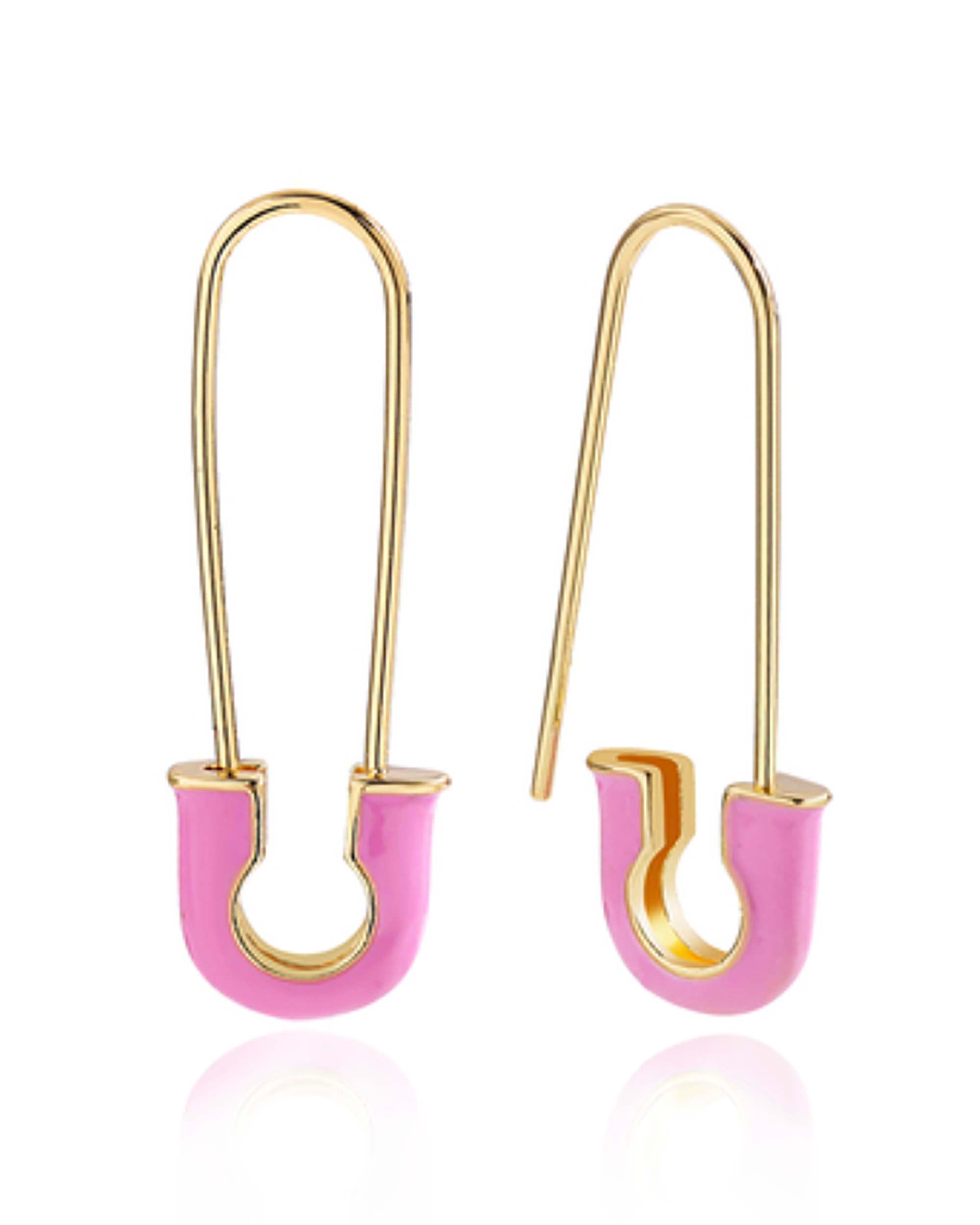Paperclip Enamel Hoop Earrings